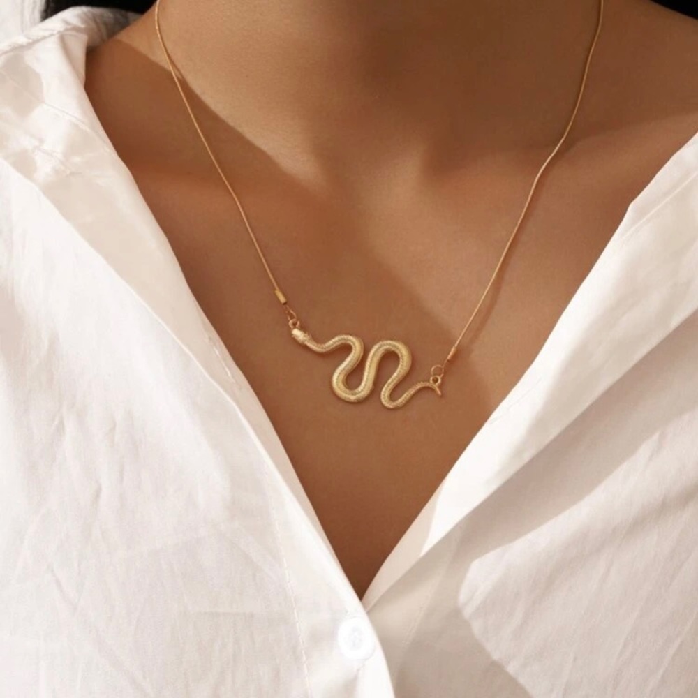 Snake Charm Decor Necklace